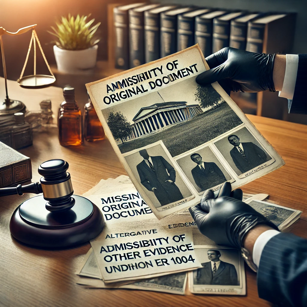 Washington ER 1004 admissibility lost evidence court rules