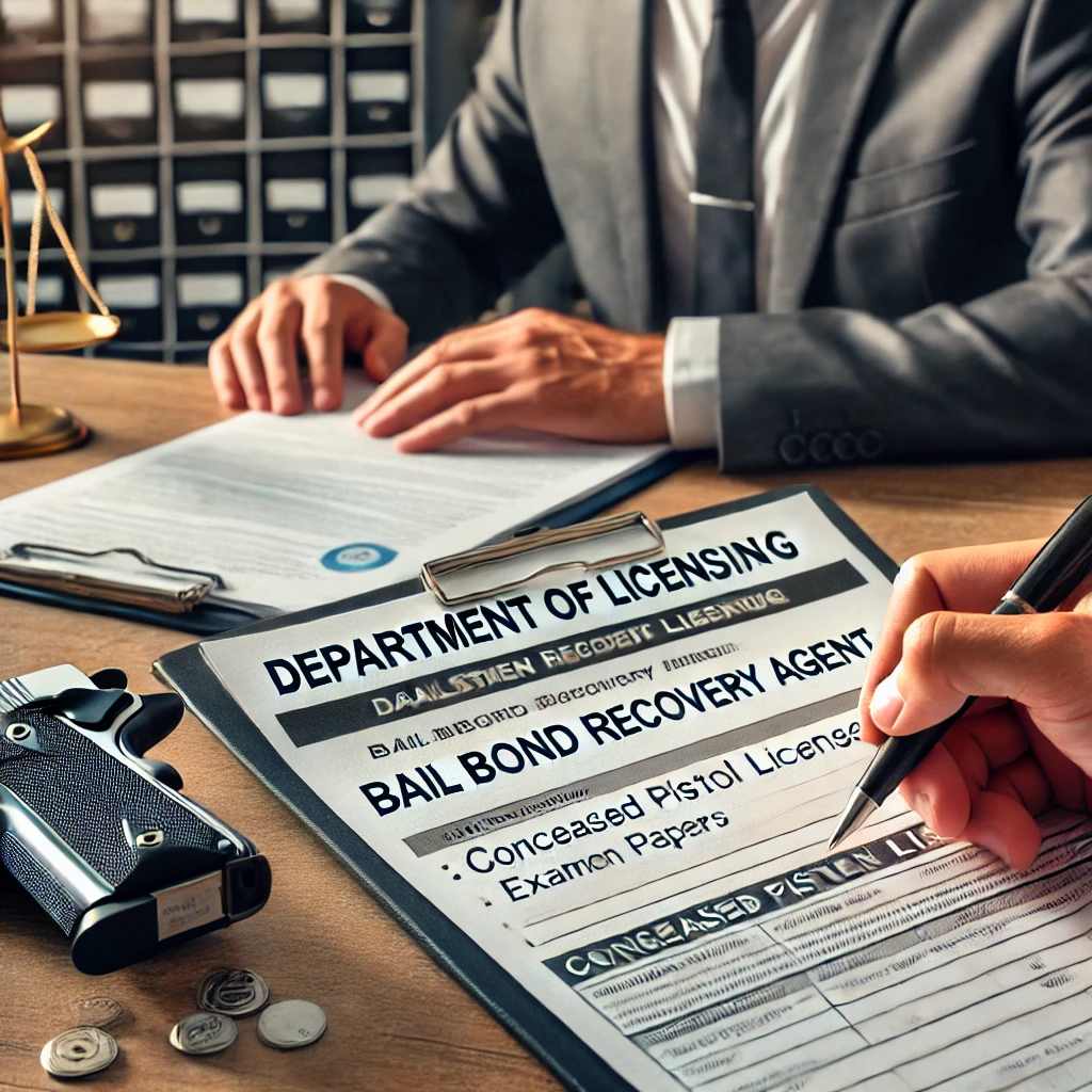 Bail bond recovery agent license application Washington WAC 308-19-101 requirements