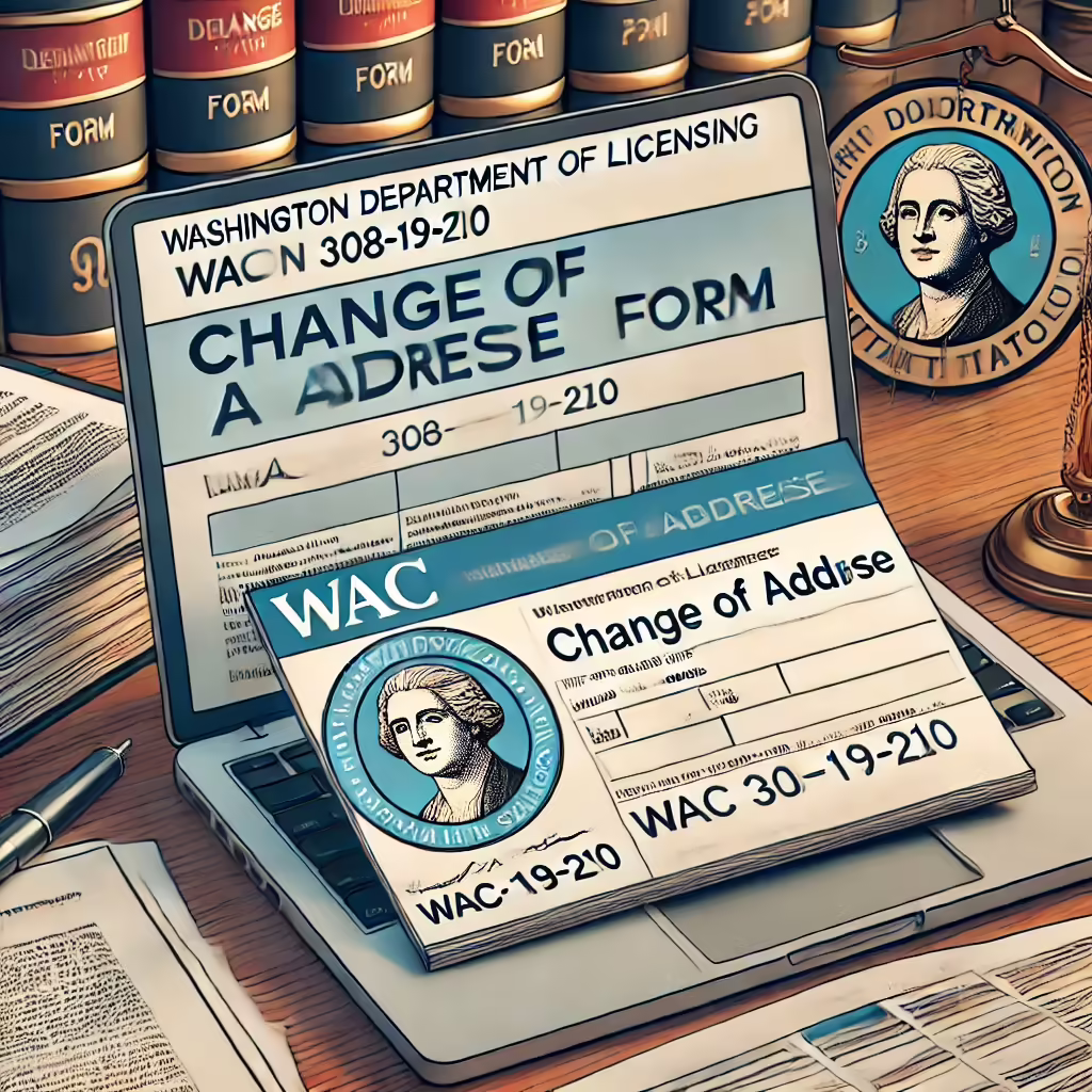 WAC 308-19-210 bail bond rules on address changes and DOL compliance